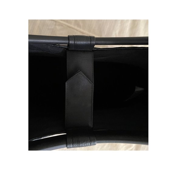 Straw Handbag with Black Handle - Picture 5 of 6